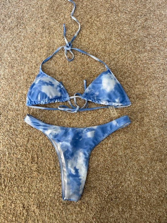 Other - Blue Tie-Dye String Bikini Set